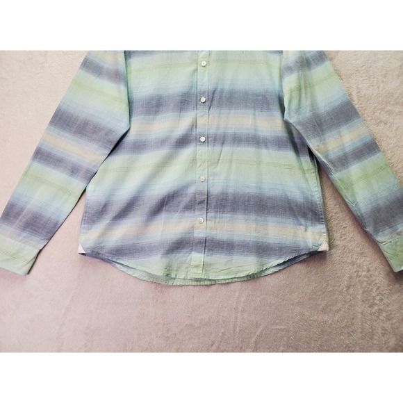 Penguin Shirt Mens Large Multi Striped Heritage Slim Fit Logo Collar Button Down - Picture 3 of 8